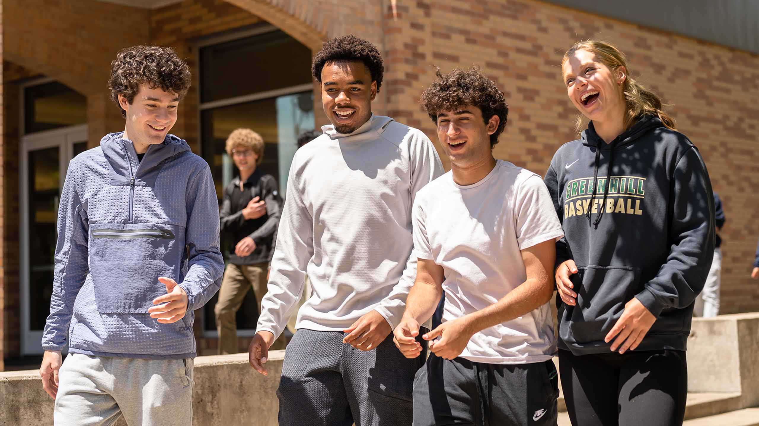 Group of students walking together